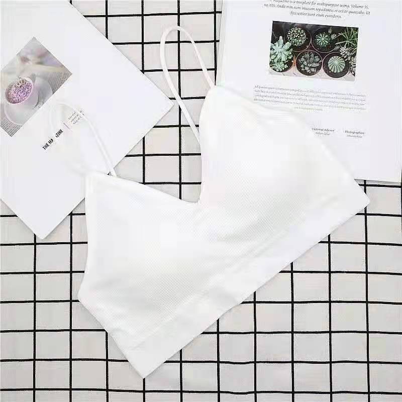 Korean Version of The Anti-glare Fashion Sweet and Sexy Breathable Threaded Sling Beautiful Back Vest Tube Top No Steel Ring Bra