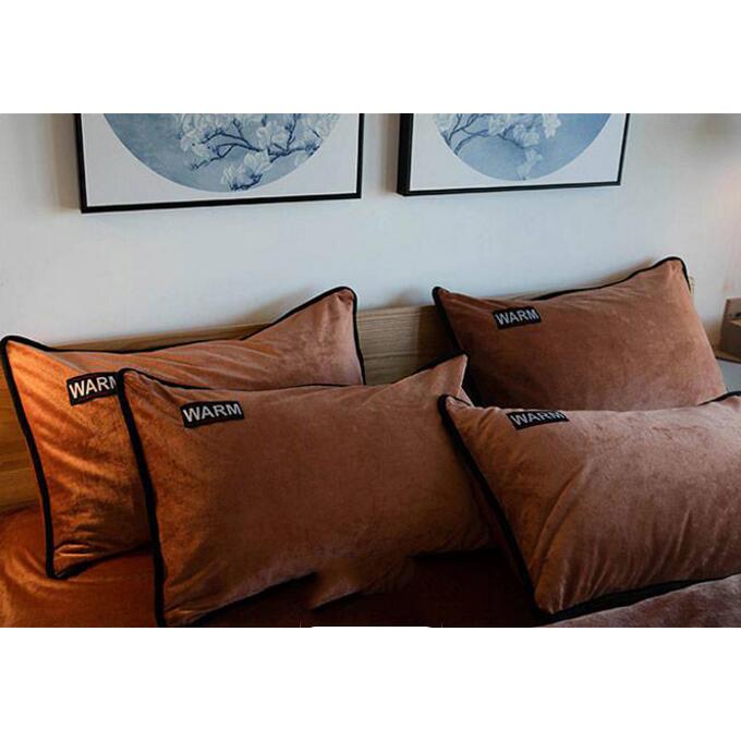 Fleece Bedding Set King Queen Size 4Pcs Bed Set Winter Warm Duvet Cover Pillow Cover Bed Sets