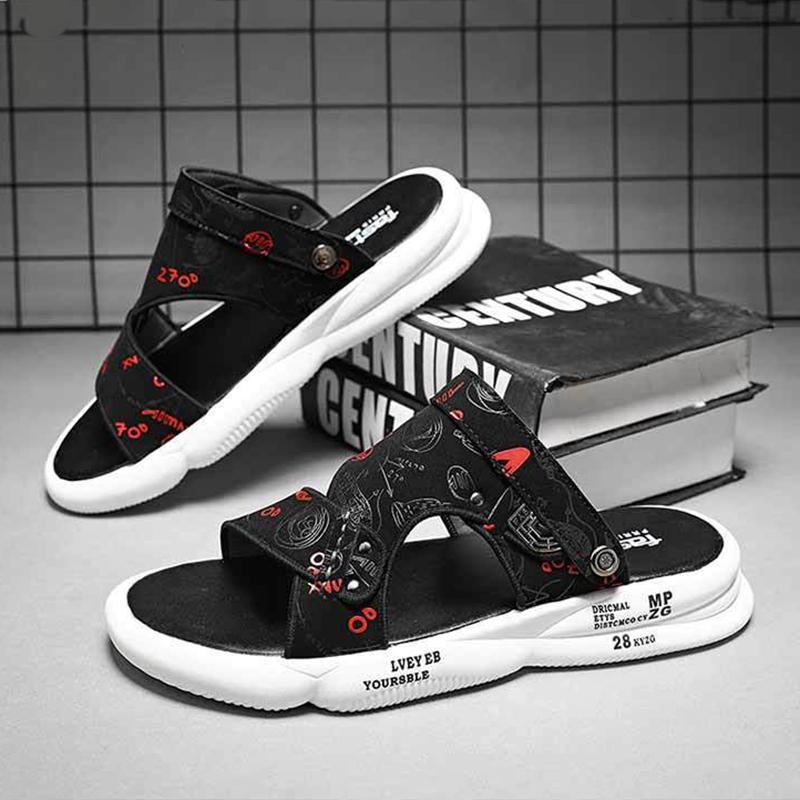Trendy Dual-purpose Men's Leather Sandals Wearing Men's Sandals While Driving Summer Waterproof Beach Shoes