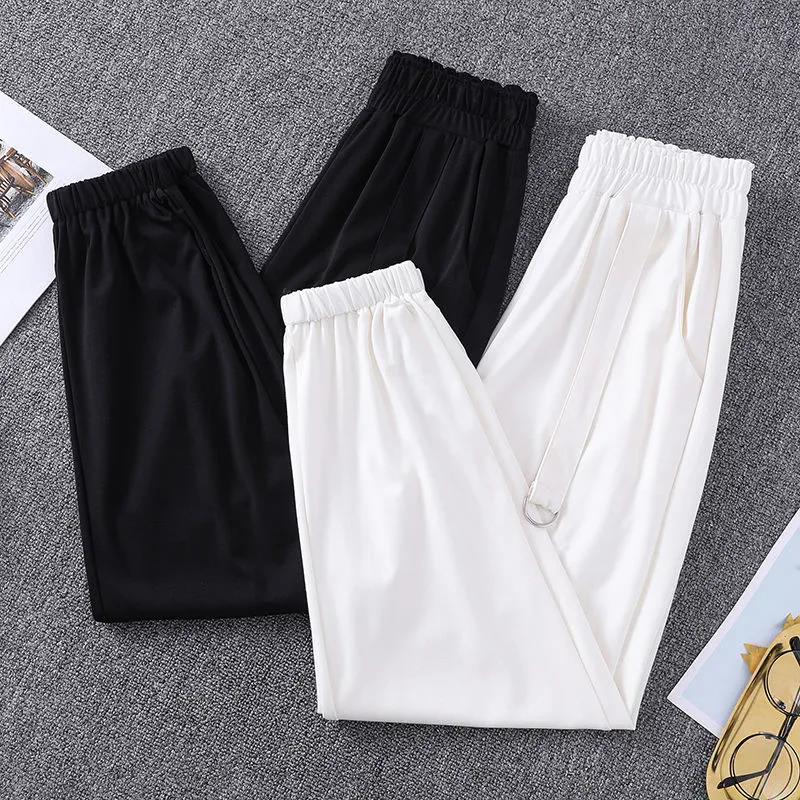 Fat Girl Casual Nine-point Pants Spring and Summer Clothes Trendy Loose and Thin Wild Large Size Wide-leg Sports Pants