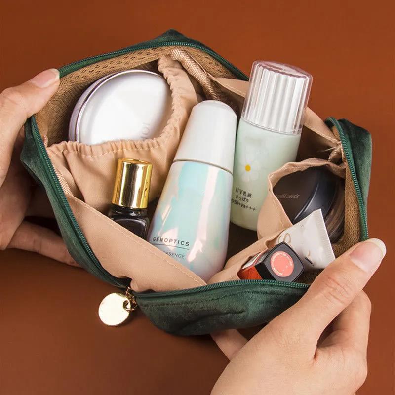 Velvet Make Up Organizer Soft Girl Lipstick Bag Women Travel Cosmetic Bag Beautician Beauty Case Makeup Bag