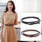 Women's Double Circle Woven Thin Belt Casual Korean Decorative Sweater Dress Belt Knotted and Lengthened Maroon Belt