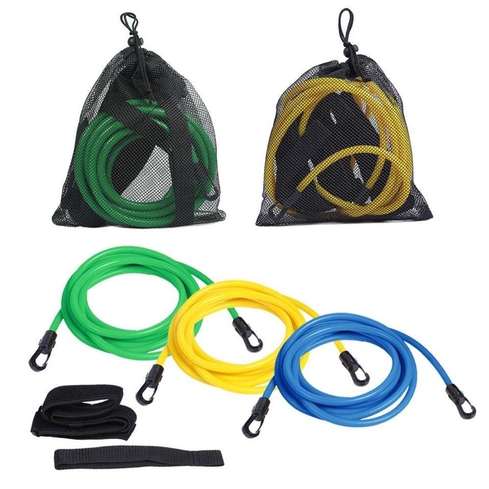 3/4M Adjustable Swim Training Resistance Elastic Belt Tether Elastic Rope Band