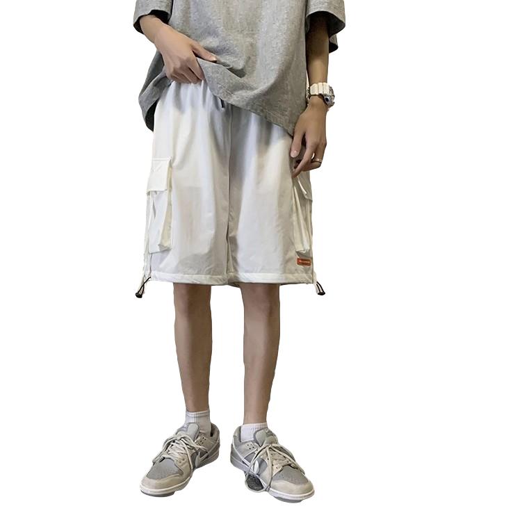 Workwear Shorts Men's Summer Straight Five-point Pants Students All-match Loose Drawstring Wide-leg Pants