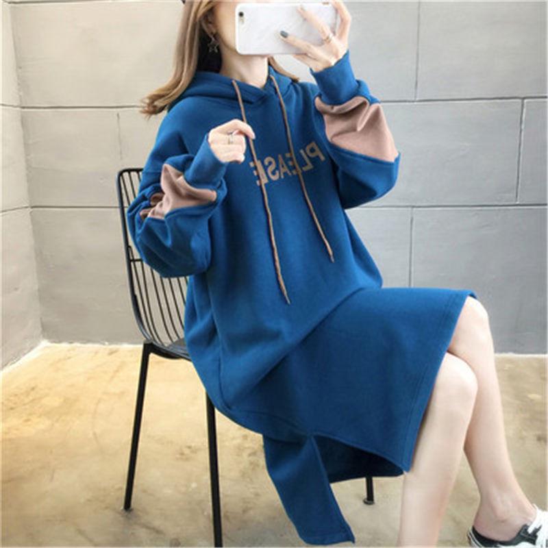 Mid-length Plus Size Maternity Sweater Thickened Long-sleeved Dress Women's Autumn and Winter Jacket