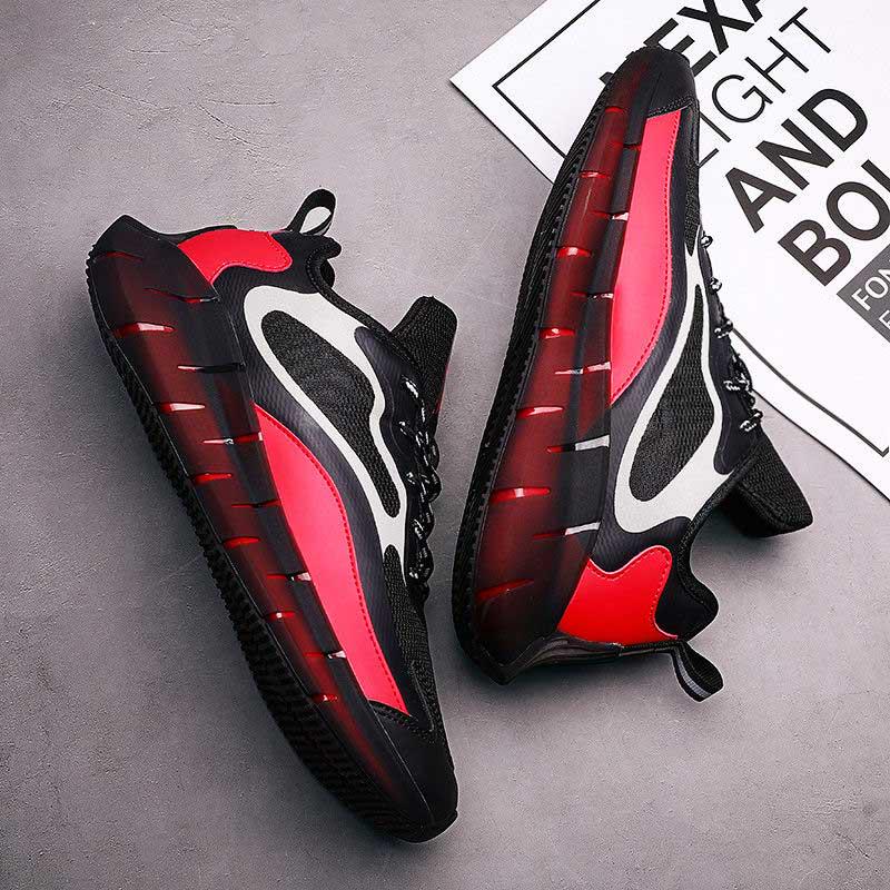 Plus Size 39-46 Men Sneakers Luminous Running Basketball Shoes Breathable Shockproof Non-slip Comfortable Shoes Deodorant Tactical Boots