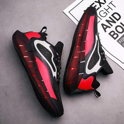 Plus Size 39-46 Men Sneakers Luminous Running Basketball Shoes Breathable Shockproof Non-slip Comfortable Shoes Deodorant Tactical Boots