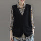 Autumn and Winter Loose Sleeveless Sweater Knitted Cardigan Fashion Jacket Plus Size Waistcoat Women's Top