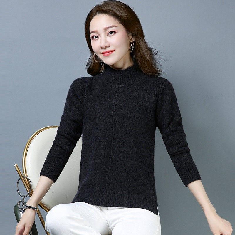 Sweater Women Autumn Winter Loose Casual Solid Color Sweater Long-sleeved Knitwear Women Short Sweater