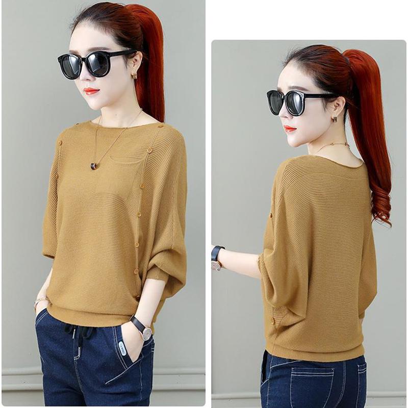 New Women hollow Pearl Beaded O-Neck Sweater Long Sleeve Slim Knit Pullover Sweater for Winter