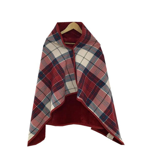 Shawl Cloak Blanket Autumn and Winter Thickening Heating Thermal Office Nap Blanket Air Conditioning Blanket Flannel Buckle Cover Blanket