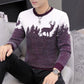 Fashion Long-sleeved Stretch Top Men's Sweater Pullover Low-neck Casual Jacket for Fall/winter