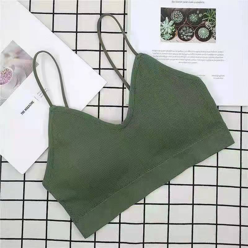 Korean Version of The Anti-glare Fashion Sweet and Sexy Breathable Threaded Sling Beautiful Back Vest Tube Top No Steel Ring Bra