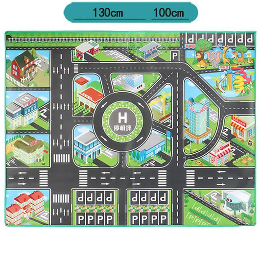 Highway Road Parking Map Play House Game Baby Crawling Mat Children's Urban Traffic Scene Map Floor Mat