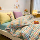 Daily INS Mixed Feng Shui Washing Cotton Bedding Sheets Bed Single Package Simple Four Sets of Home Bed Set