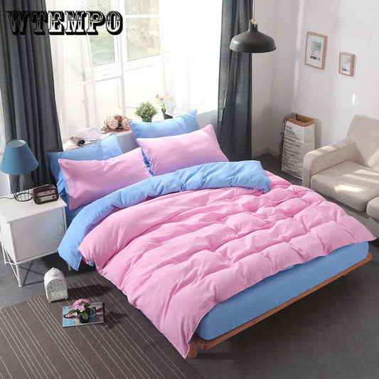 New Solid color bedding set super king duvet c set 4pcs bedclothes adult bed set man