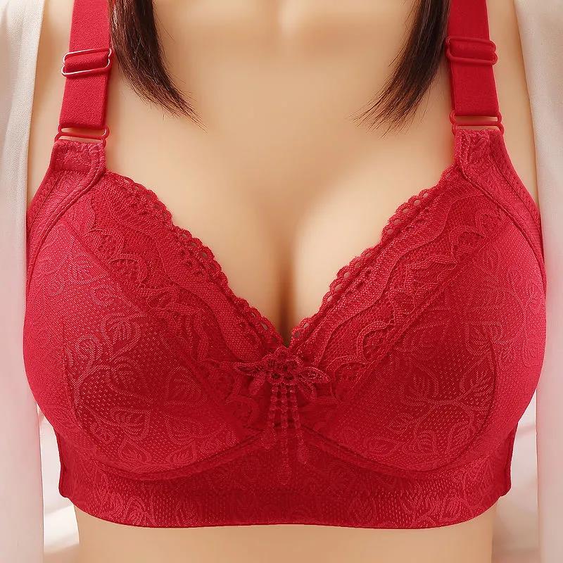 Ladies Sweet Style Thin No Steel Ring Gathering Non-magnetic Breathable Anti-sagging Top Support Thin Beautiful Back Lightweight Comfortable Bra