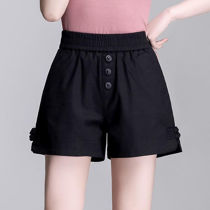 High Waist Shorts Women Summer Thin Section Fashion Slim Straight Casual Wide-legged Elastic Waist Outer Wear Women's Pants