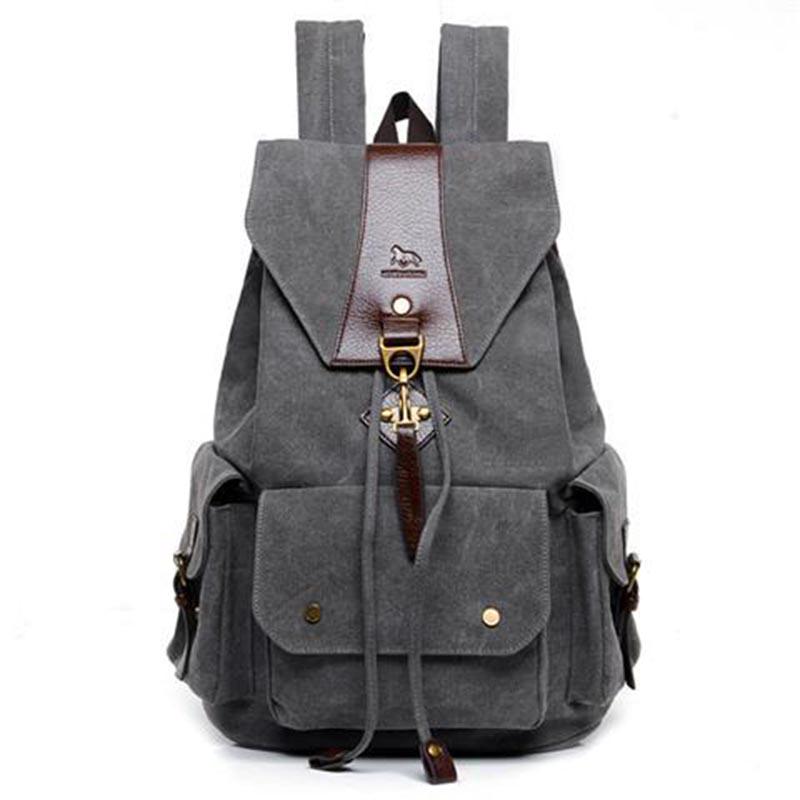 Men Male Canvas Backpack Casual Rucksacks Laptop Backpacks College Student School Bag Backpack Women