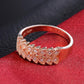 Rose Gold Wide Ring Vintage Hollow Leaf Shaped Zircon Ring Women Proposal Ring Valentine's Day Gift