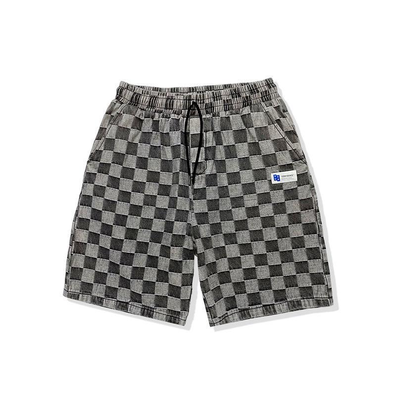 Summer Full-print Plaid Shorts Loose Five-point Pants Casual Shorts
