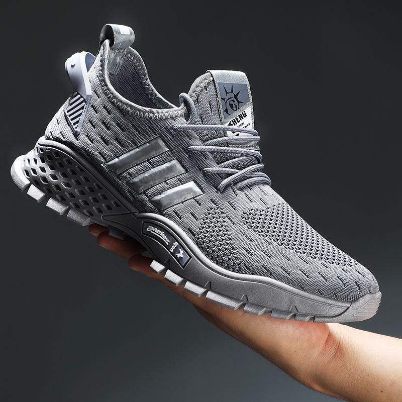 Men's Shoes Korean Breathable Flying Woven Shoes Casual Sports Wild Men's Running Shoes Lightweight and Deodorant