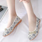 Spring and Summer Flat Mother Shoes National Style Old Beijing Cloth Shoes Women Middle-aged and Elderly Women's Net Shoes Breathable Net Yarn Shoes