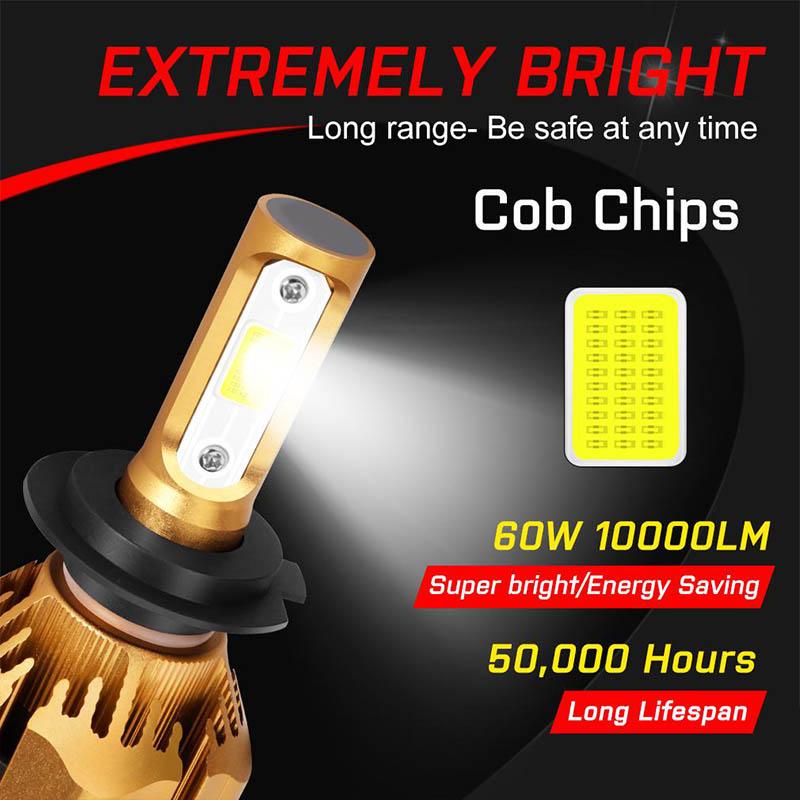 LED Car Headlight Bulbs H1 H3 H4 H7 LED H11 HB3 9005 HB4 9006 H13 9004 HB1 9007 HB5 9012 6000K 10000LM
