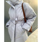 Casual Collected Waisted Parkas Women Fashion Simple Coats Women Elegant Spring Stand Collar Cotton Jackets Female Ladies