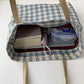 Large-capacity Plaid Bag Women Canvas Bags Travel Casual Shoulder Handbag Simple Hobo Bags
