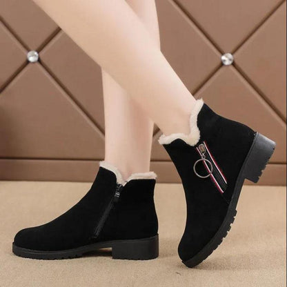 Women's Snow Boots Plus Velvet Padded Short Boots Cotton Shoes Thick Heel Non-slip Cotton Boots