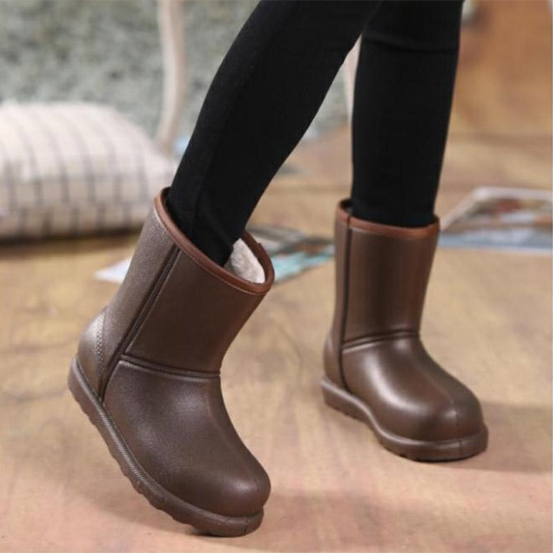 Women Winter Snow Boots  Non-slip  Waterproof Rain Boots Plus Velvet Cotton Shoes Warm Student Boots
