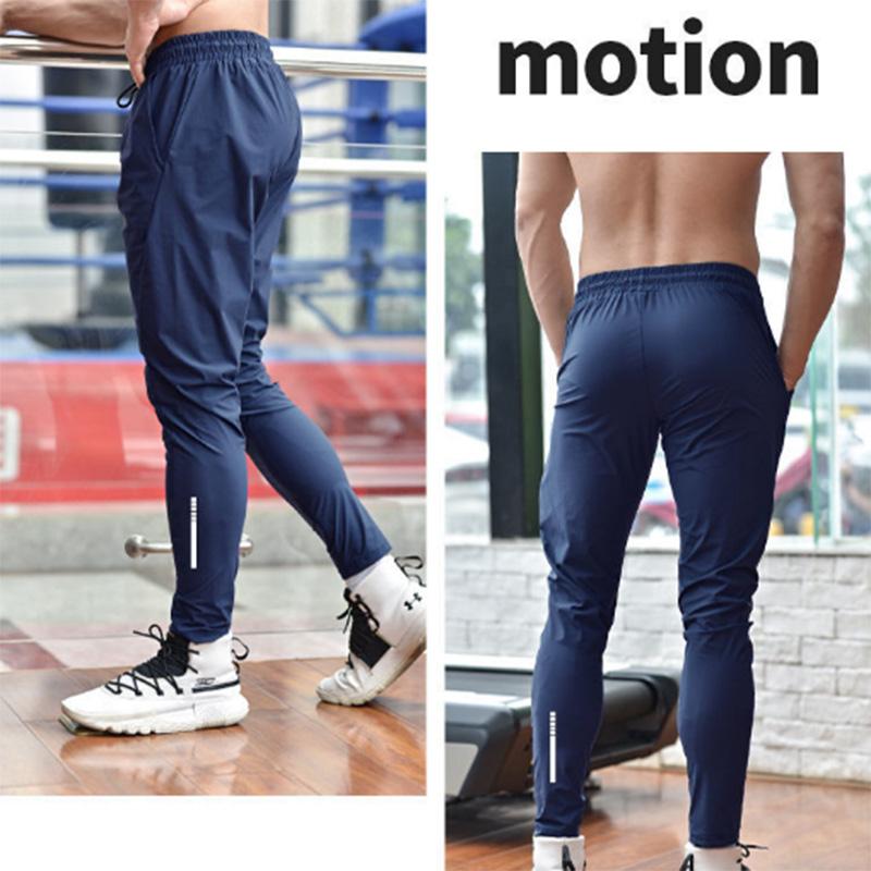 Sports and Leisure Tide Brand Fitness Trousers Men's Slim Thin Section Running Breathable Elastic Bandage Pencil Pants Fitness Pants