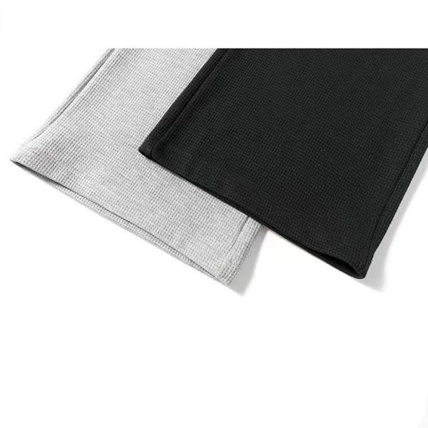 Waffle Spring and Summer Gray Black Wide Leg Pants Women's High Waist Straight Loose Thin Casual Sports Pants
