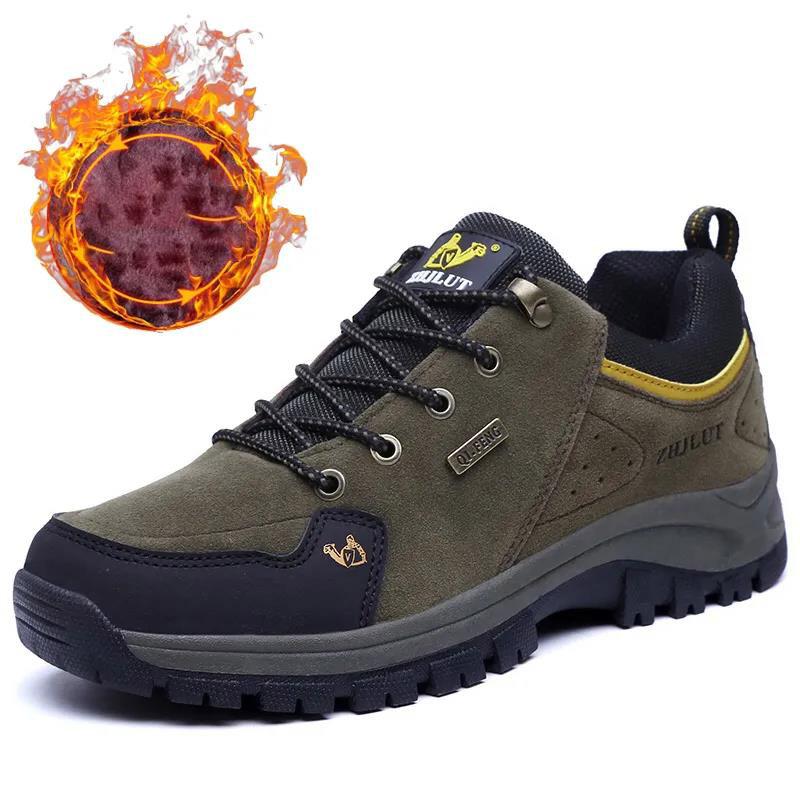 Winter Men's Shoes Hiking Shoes Plus Velvet Warm Outdoor Sports Shoes Large Size Non-slip and Waterproof Travel Shoes