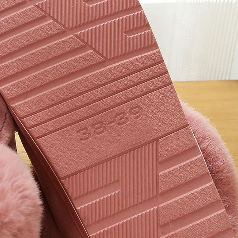 Winter Cotton Slippers Women's Bags and Indoor Home Couples Non-slip Thick Bottom Hair Slippers Men