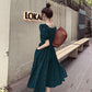 Dress Women's Waist Chiffon Over The Knee Square Collar Retro Casual Fashion French Summer Skirt