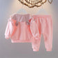 Set of Girls Spring and Autumn Sweater Sports Little Girl Autumn Two Sets