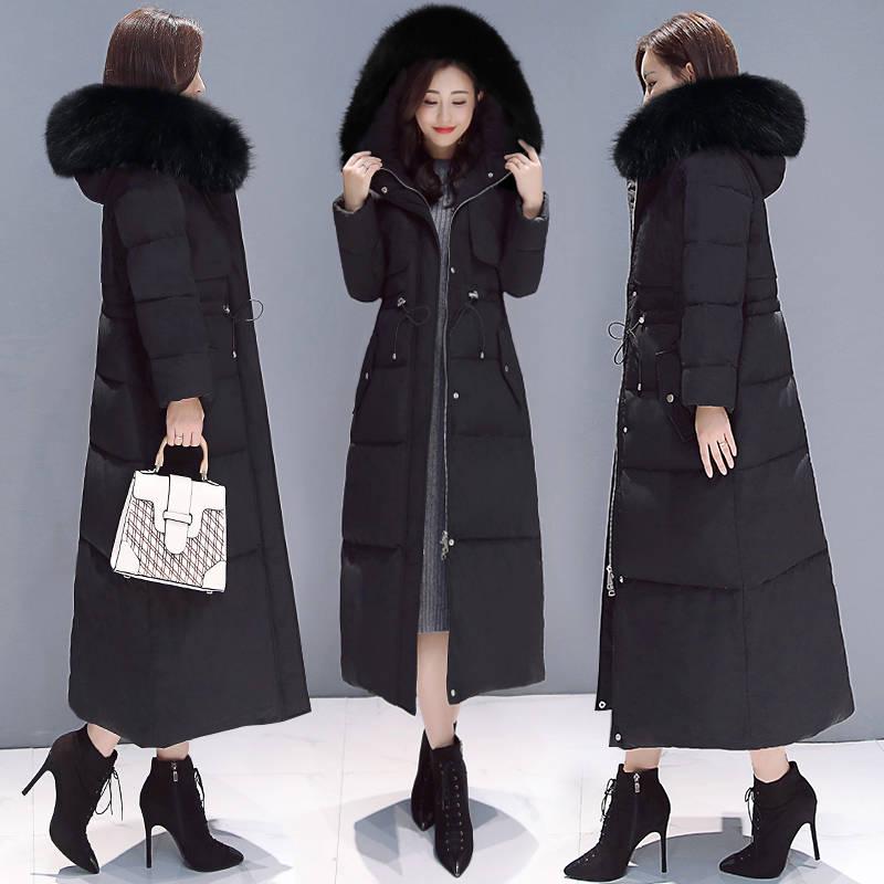 Coat Big Fur Winter Coat Thicken Slim Long Winter Jacket Cotton Women's Parka Outwear