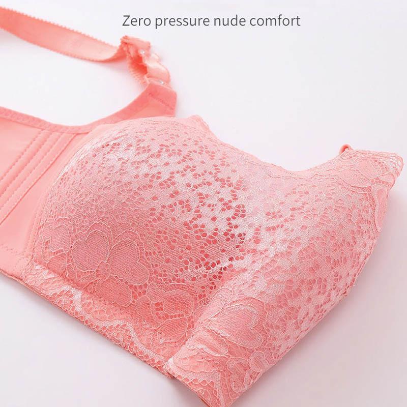Sexy Lace Large Size No Steel Ring Gathers and Collects Breast Bra Anti-glare Shaping Adjustment Anti-sagging Bra