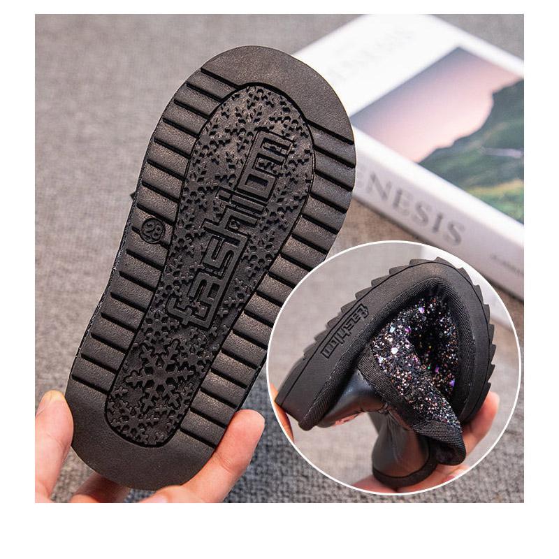 Waterproof Children's Snow Boots Girls' Plush Thickened Cotton Shoes Cute Big Cotton Children's Shoes
