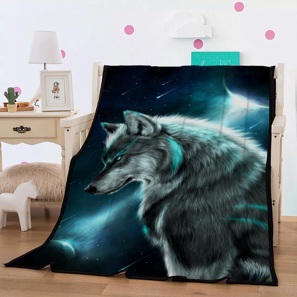 3D Wolf Printing Theme blanket Housewarming Gift Decoration summer blanket Plush blanket
