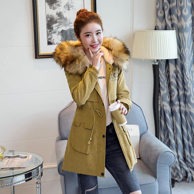 Winter Korean Version  The New Cotton-padded Jacket Women's Mid-length  Plus Velvet Thick