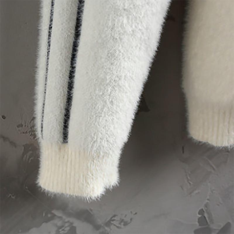 Mink Fleece Sweater Men's Half High Neck Trendy Sweater Youth Thick Warm Sweater