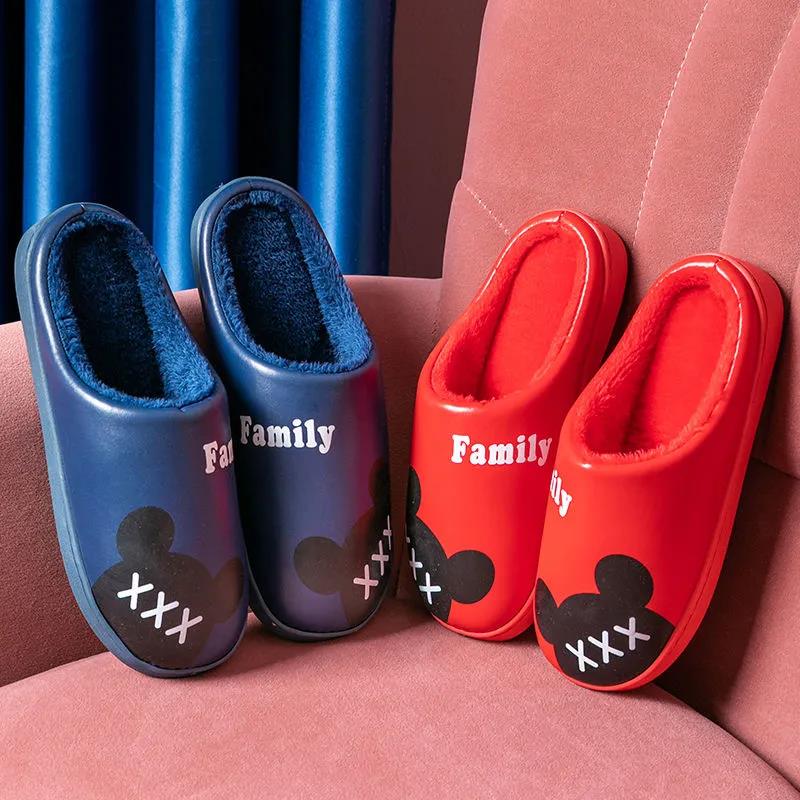 Autumn and Winter Pure Cotton Slippers Indoor Non-slip Soft-soled Shoes Warm Simple Plush Cotton Shoes