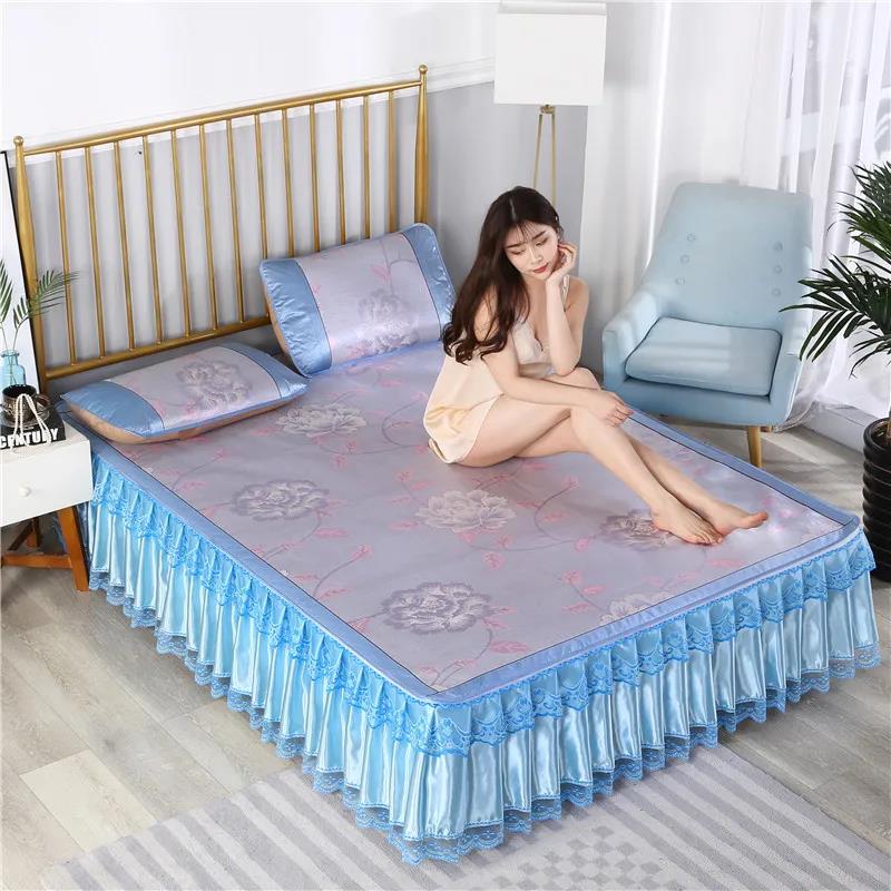 Bed Skirt and Pillowcase Three-piece Bed Set Home Bedding Noble Style