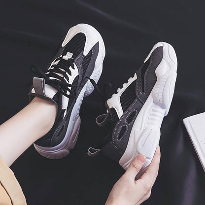 Men Sneakers Trend Thick Sole Dad Shoes Man Lace Up Height Increas Handsome Male Sneakers