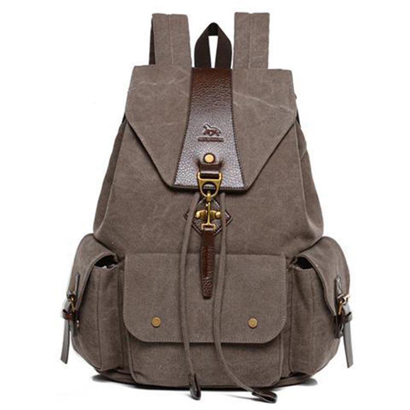 Men Male Canvas Backpack Casual Rucksacks Laptop Backpacks College Student School Bag Backpack Women