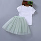Two-piece Suit Summer Girl Suit Children's Thin Short-sleeved Skirt Suit Baby Cotton