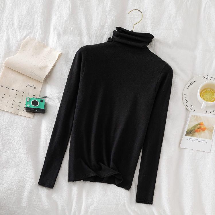 Turtleneck Women Pullover Sweater Spring Jumper Knitted Basic Top Fashion Autumn Long Sleeve Korean Ladies Clothes